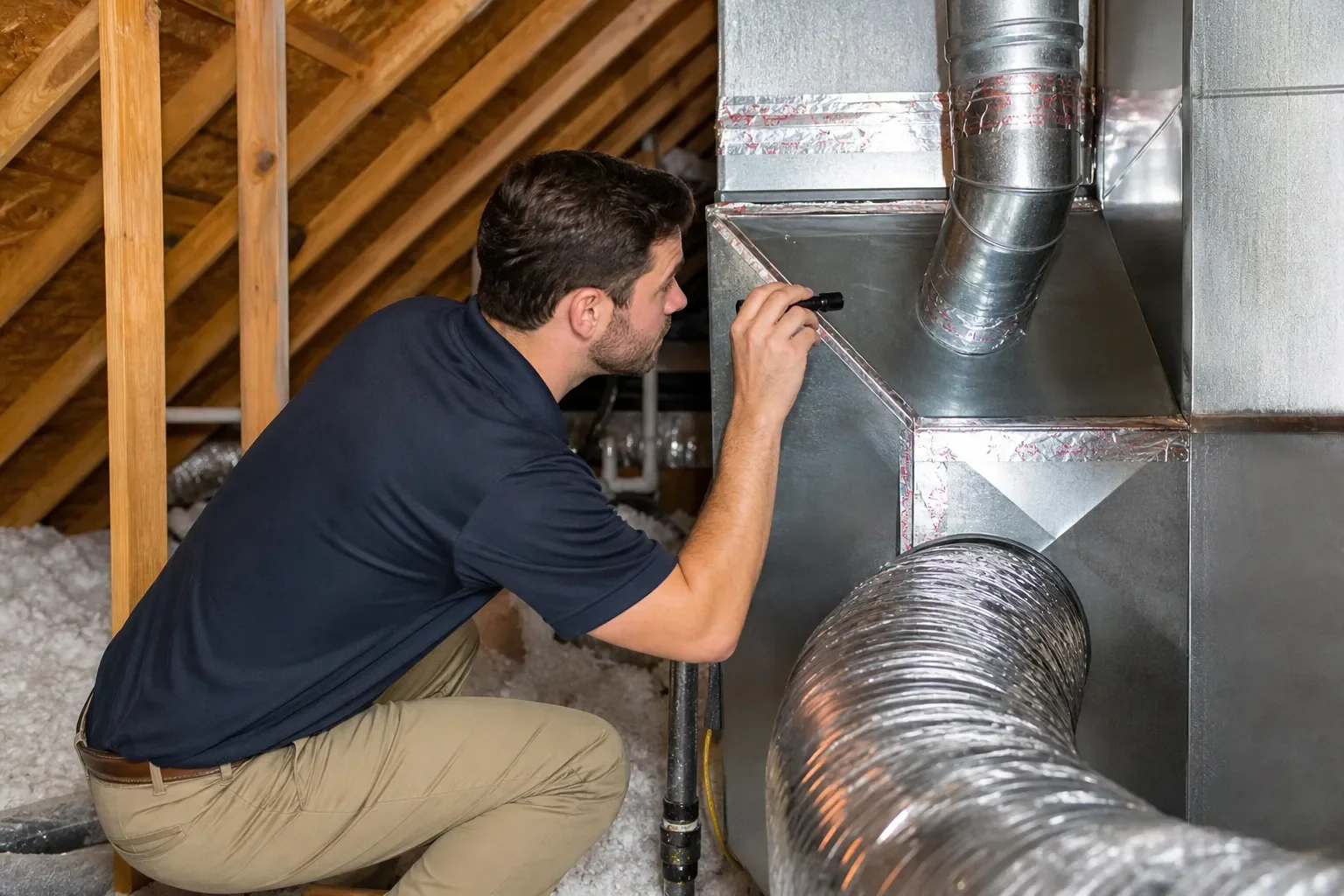 Ductwork inspection related to humidity problems in a Milton home