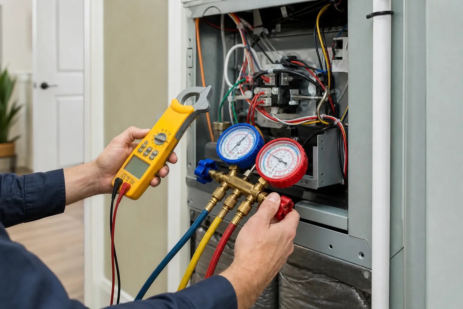 AC diagnostic testing on a residential indoor unit in Milton