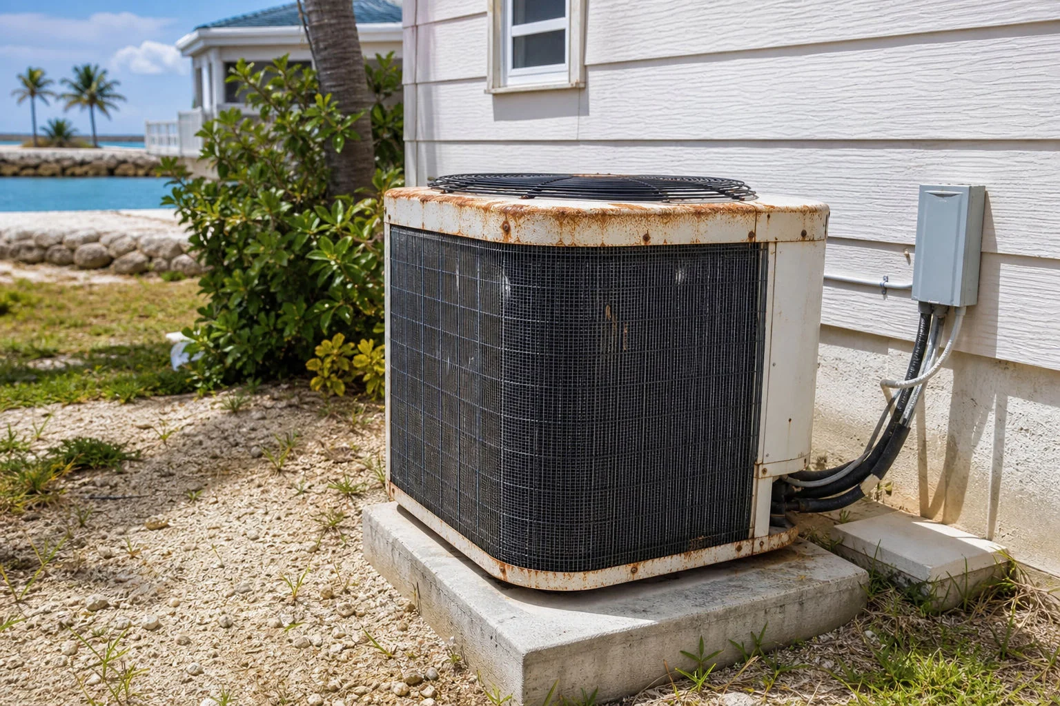 Aging AC unit in Gulf Breeze showing signs it may need replacement