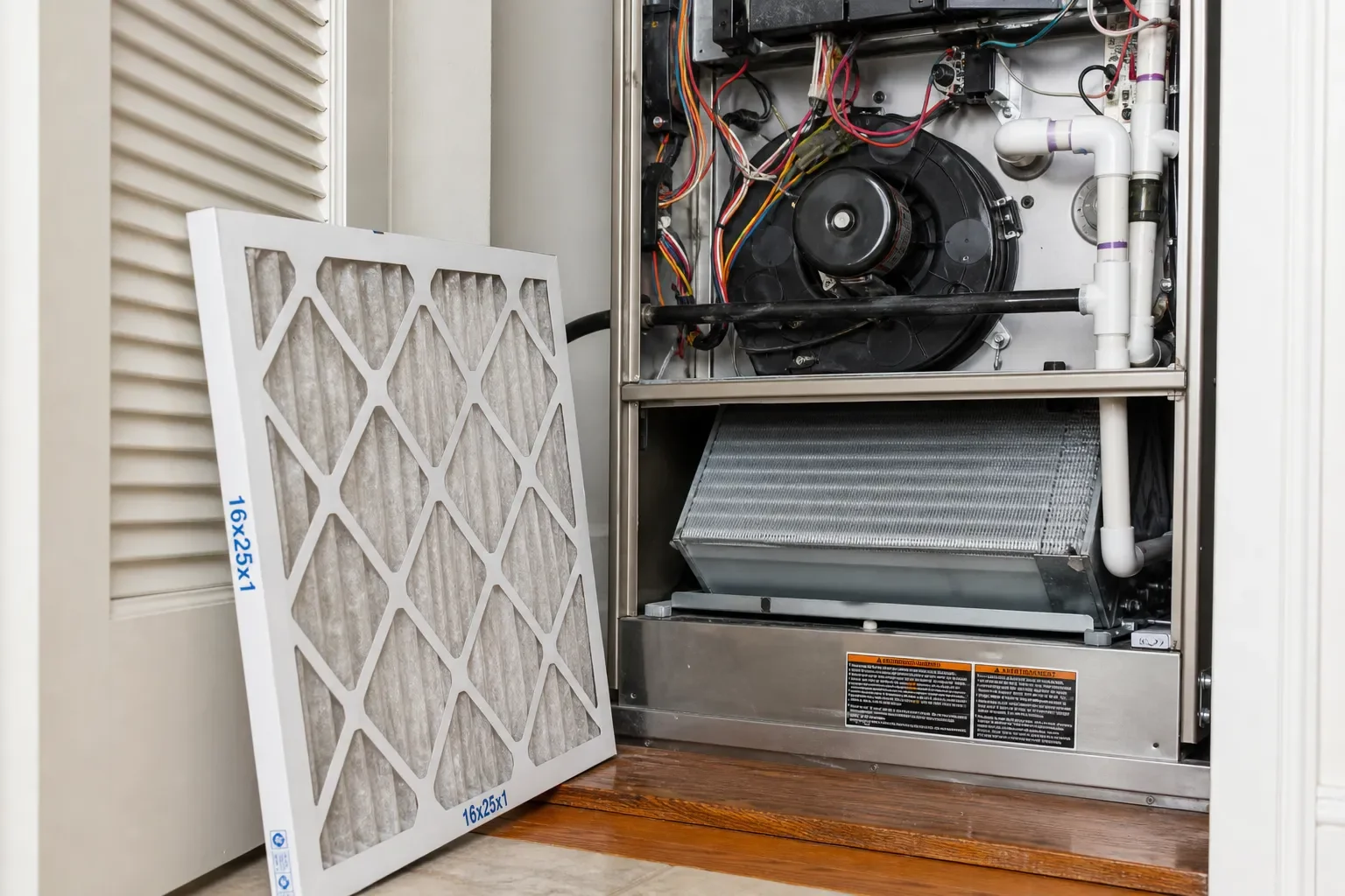 Airflow inspection during a seasonal AC tune-up in Pace