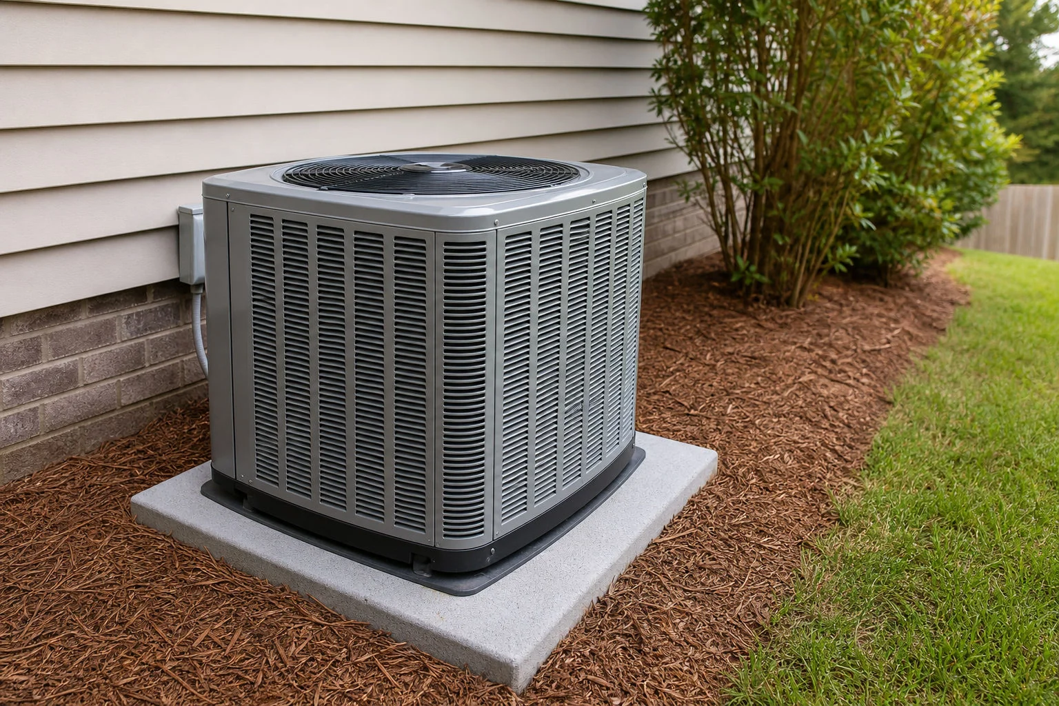 Clean outdoor unit after seasonal AC tune-up service in Crestview
