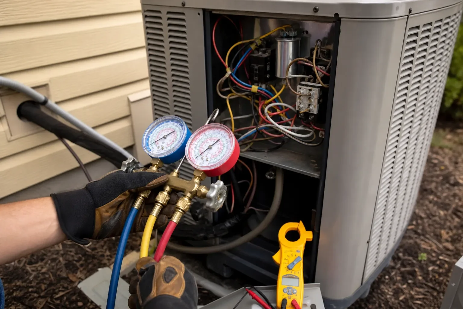 Diagnostic inspection during emergency AC repair in Pace