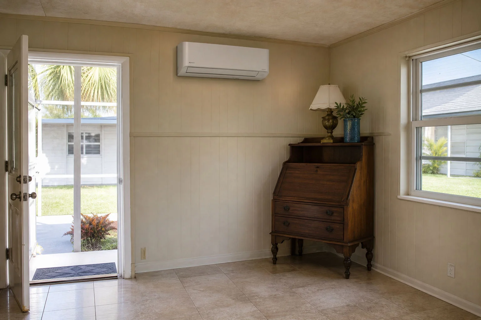 Ductless AC unit in a room where targeted cooling may help after emergency AC repair in Niceville