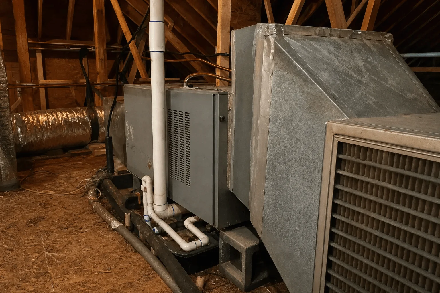 Older central air system in Milton showing conditions that may point toward replacement