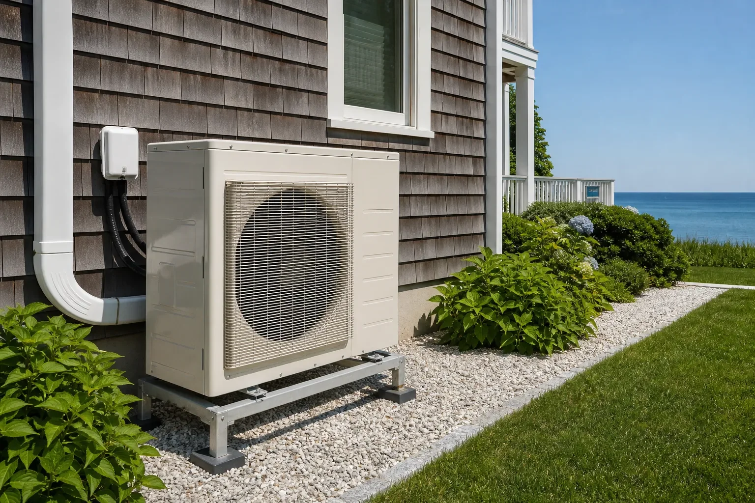 Outdoor component for ductless AC setup in Navarre
