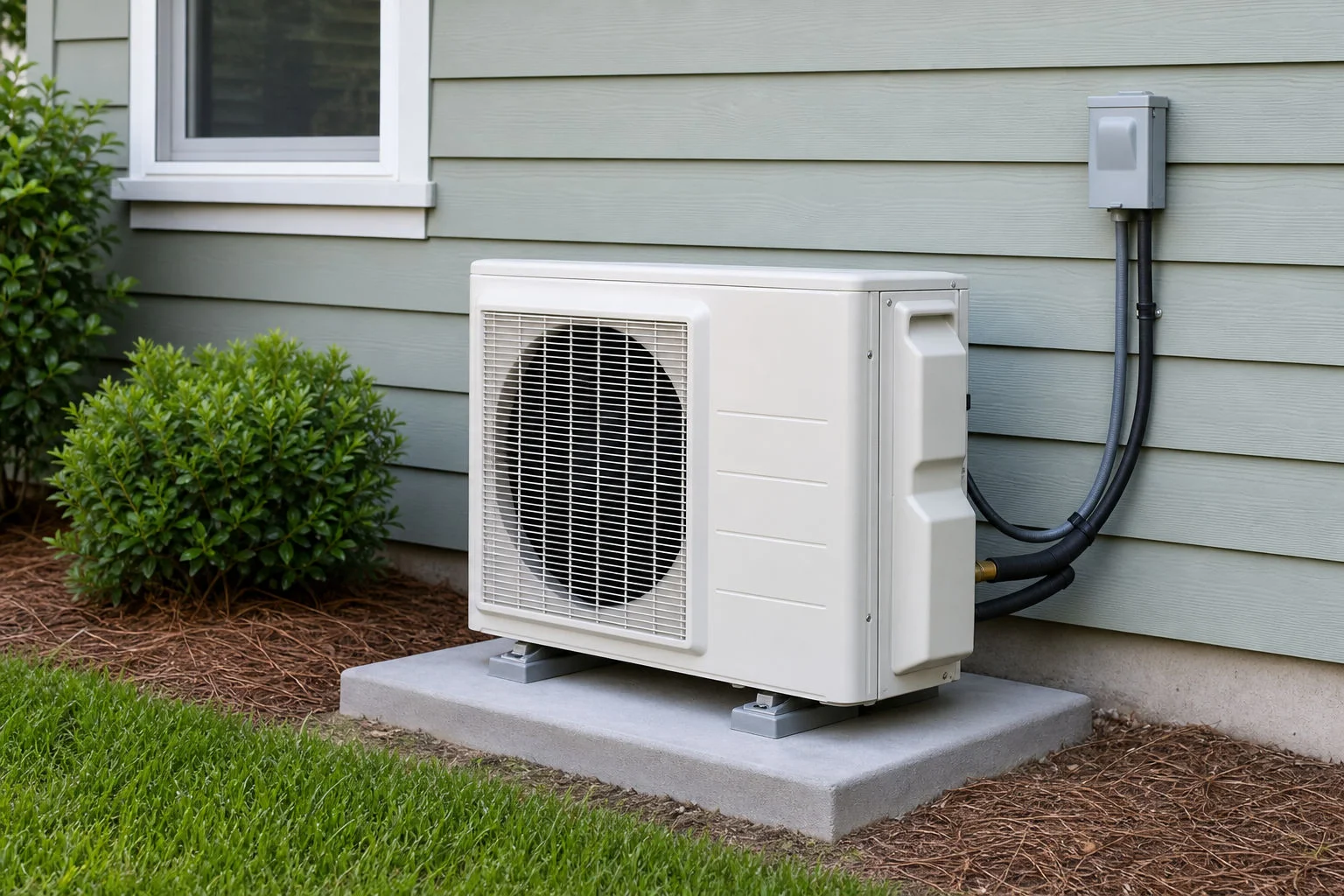 Outdoor unit for ductless AC setup in Navarre