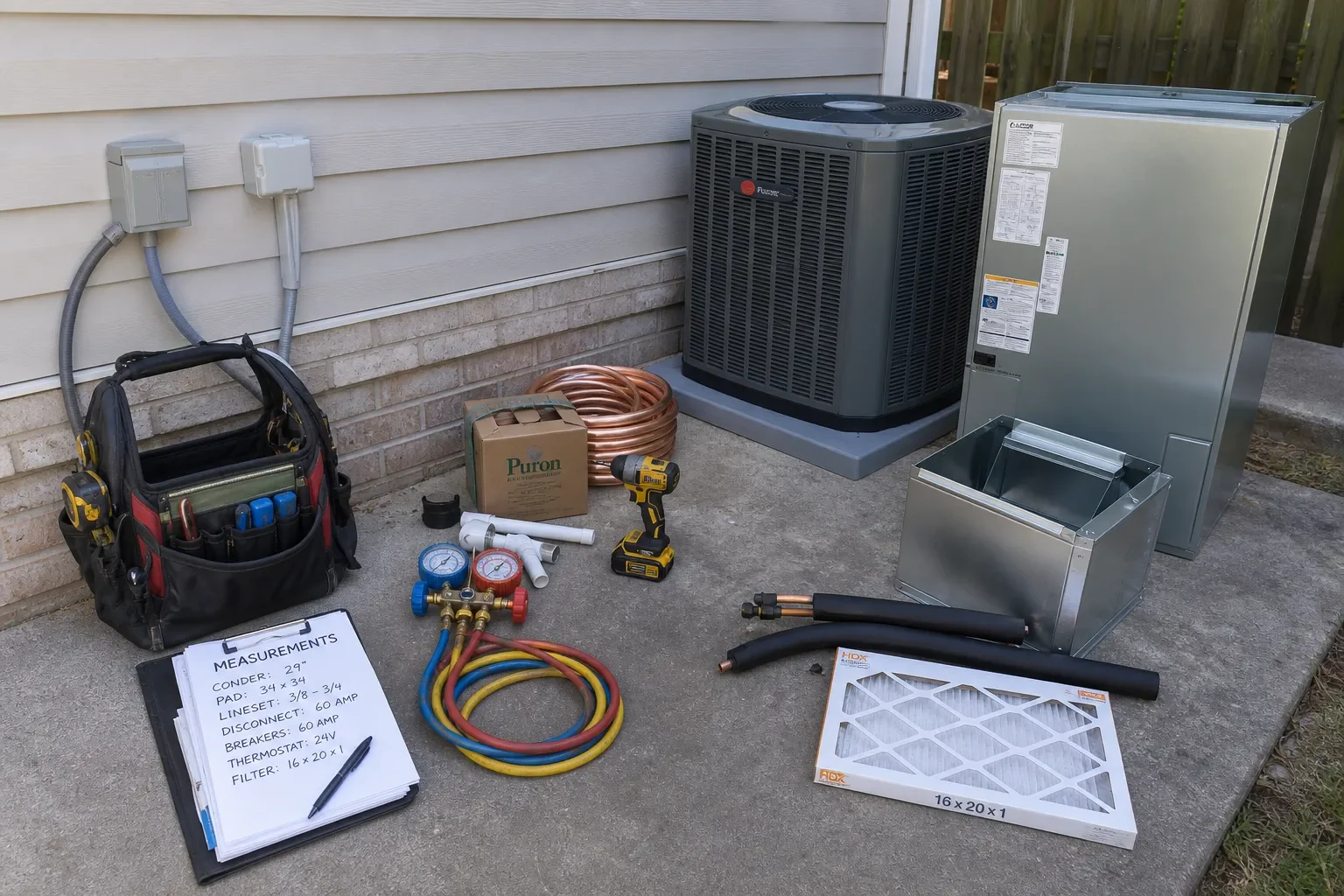 Preparation and planning materials for AC installation in Pensacola