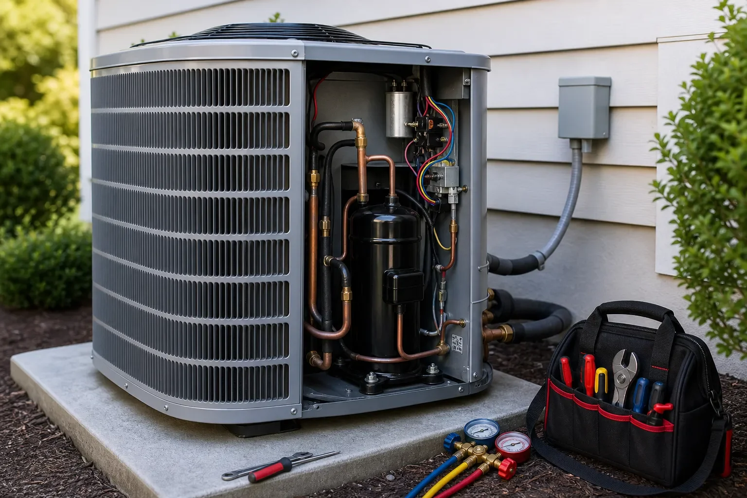 Professional compressor repair process for an air conditioning system in Pace