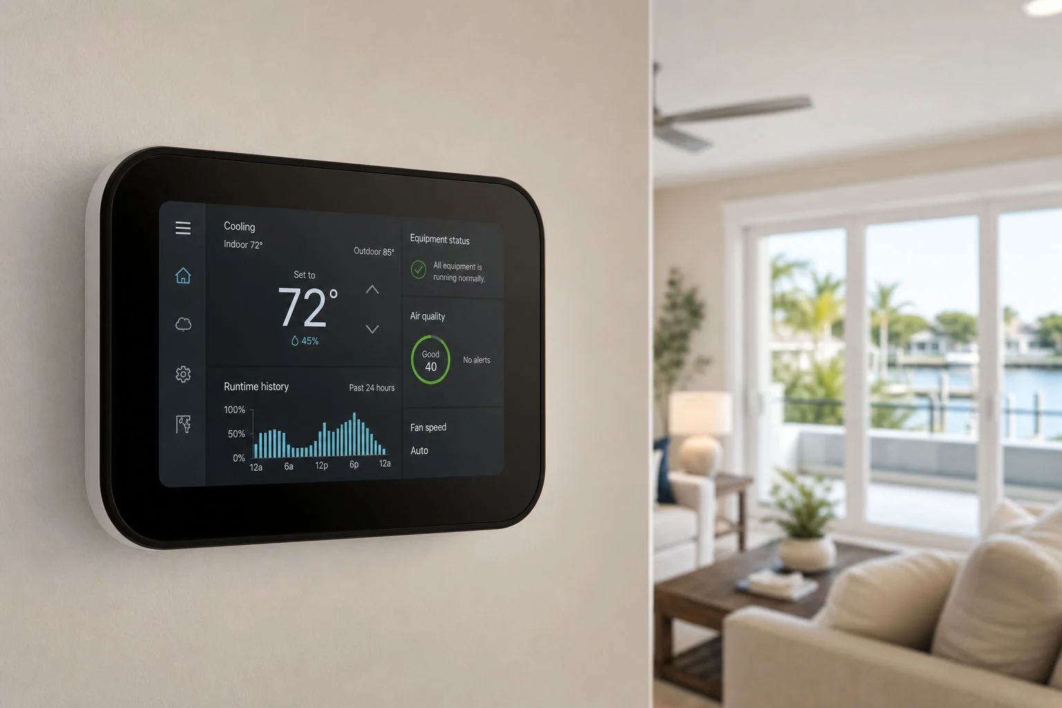Smart thermostat upgrade supporting better AC control in Oriole Beach