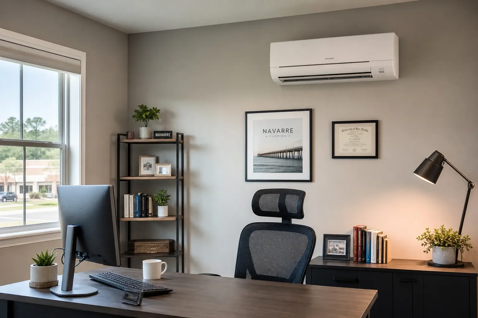 Targeted ductless AC setup for a Navarre office or room conversion
